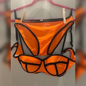 2 piece orange bikini